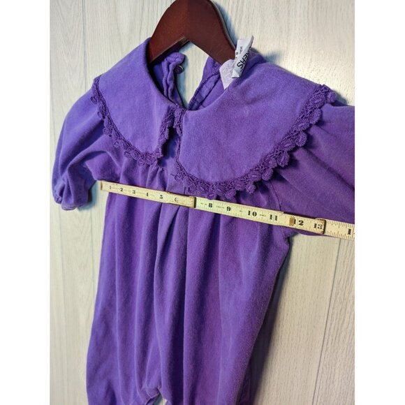 Vintage Kids cotton Purple Smocked Bubble Romper one piece Girls 24 Months - Picture 10 of 11